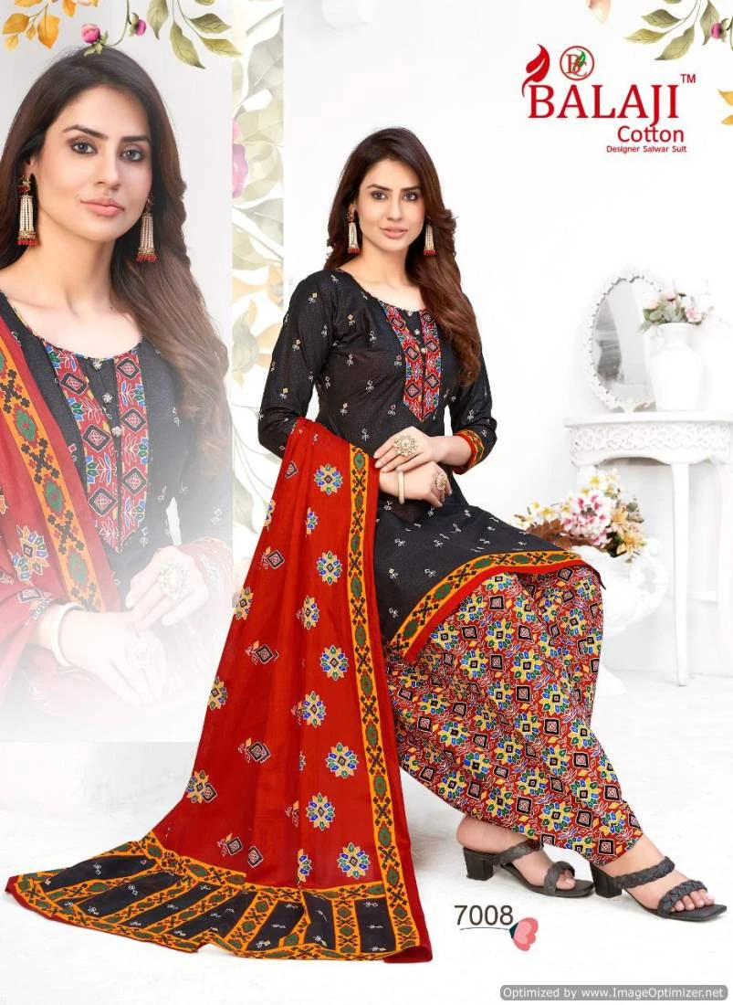 Balaji Rajwadi Patiyala Vol 7 Cotton Wholesale Salwar Suit Catalog — Wholesale Salwar Suits, MPA wholesale from Surat — Photo 14